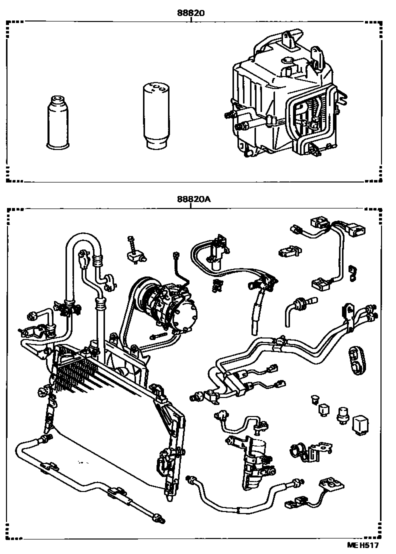 Toyota CAMRY 暖风和空调系统 - 组件 EPC diagram — MEH517
