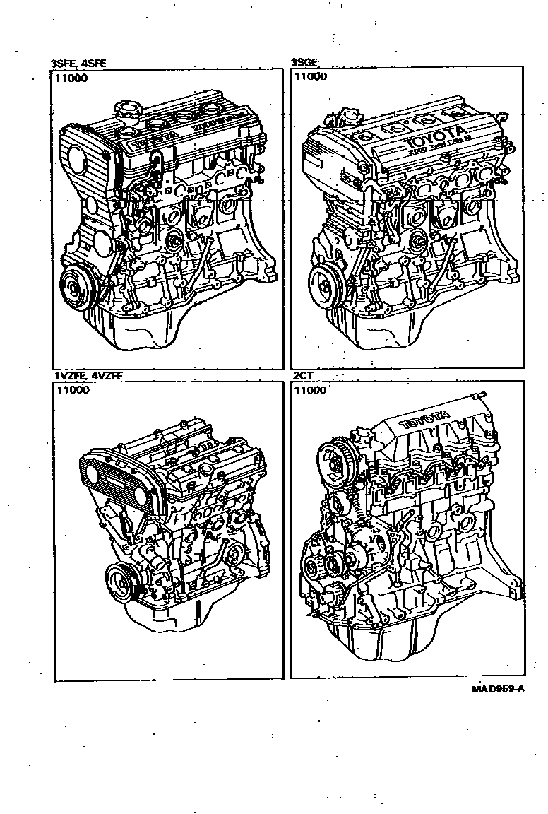 Toyota CAMRY Partial Engine Assembly EPC diagram — MAD959A