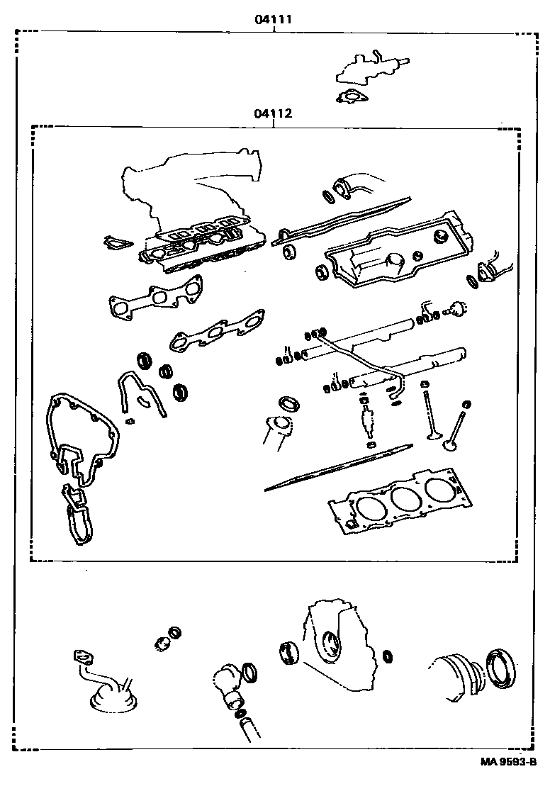 Toyota CAMRY Engine Overhaul Gasket Kit EPC diagram — MA9593B