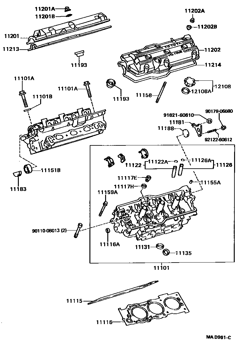 Toyota CAMRY Cylinder Head EPC diagram — MAD961C