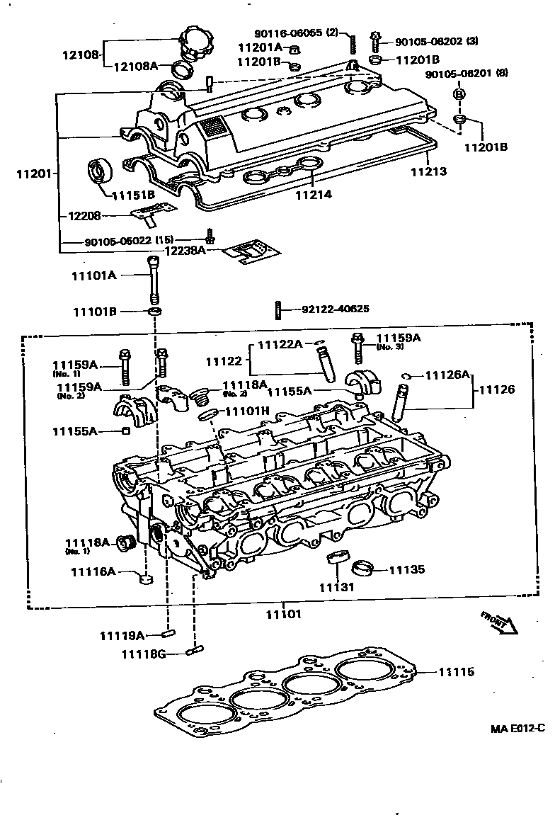 Toyota CAMRY Cylinder Head EPC diagram — MAE012C