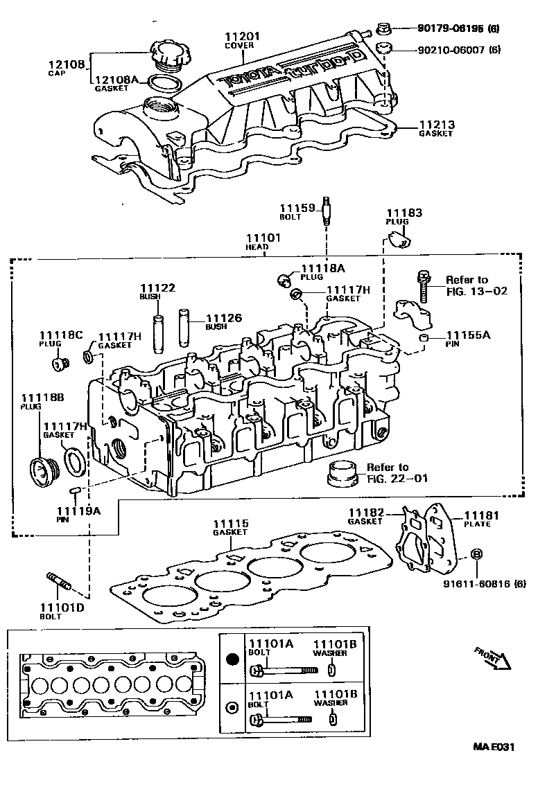 Toyota CAMRY Cylinder Head EPC diagram — MAE031