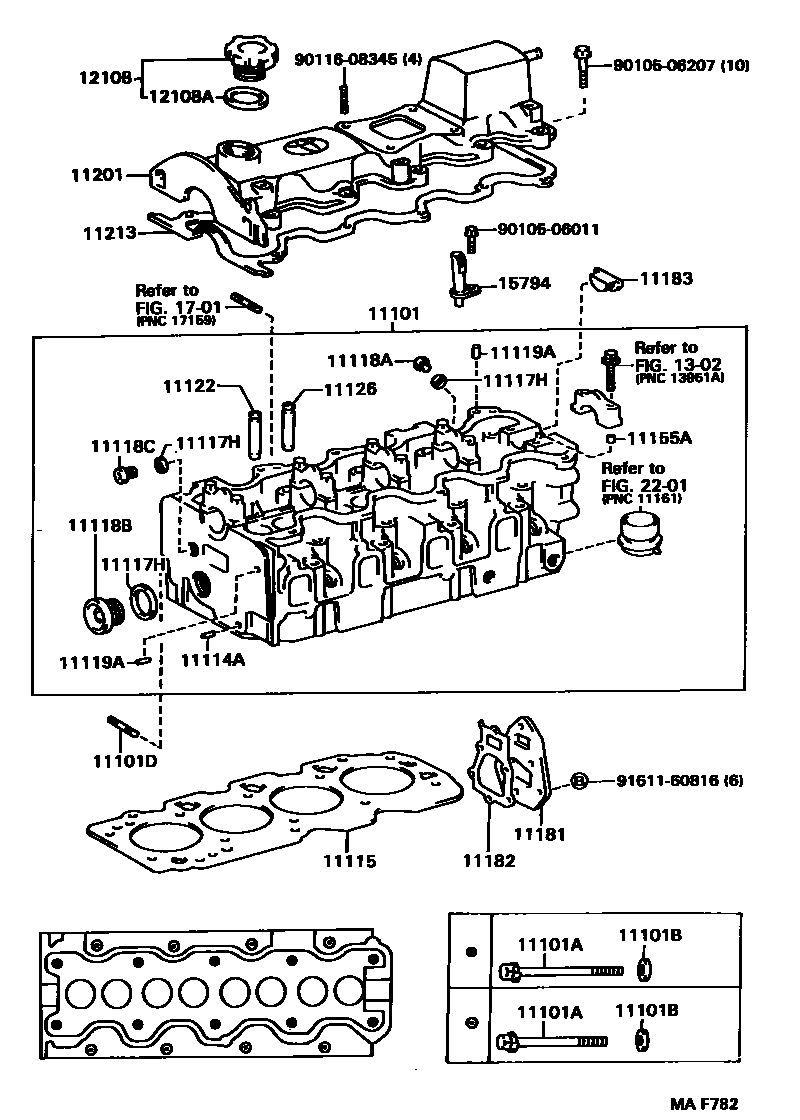 Toyota CAMRY Cylinder Head EPC diagram — MAF782