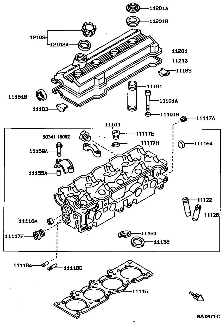 Toyota CAMRY Cylinder Head EPC diagram — NA0471C