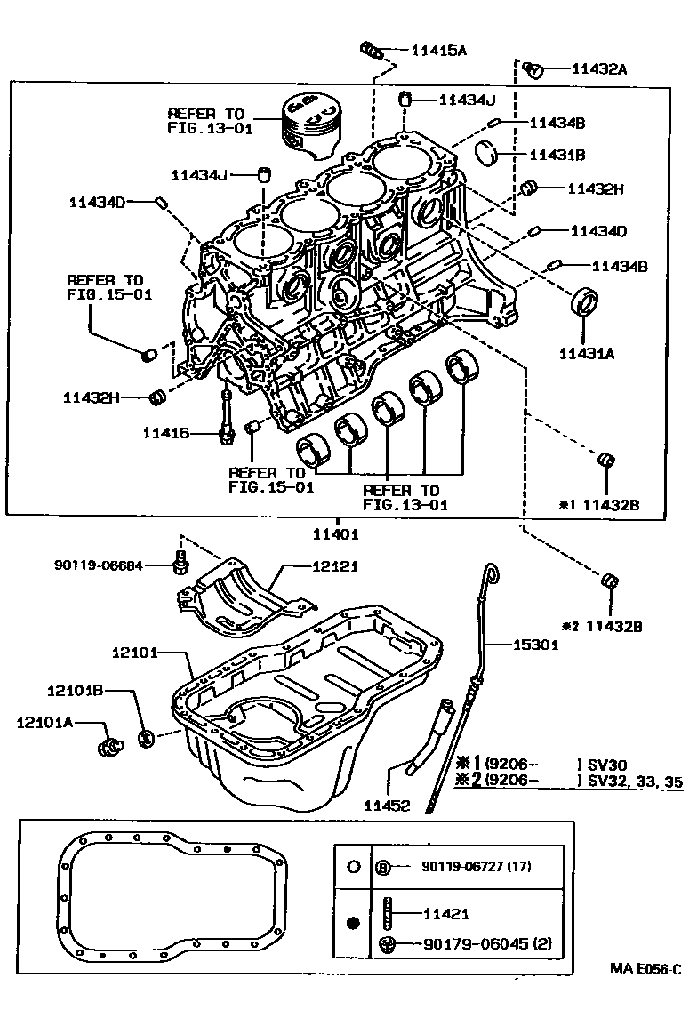 Toyota CAMRY Cylinder Block EPC diagram — MAE056C