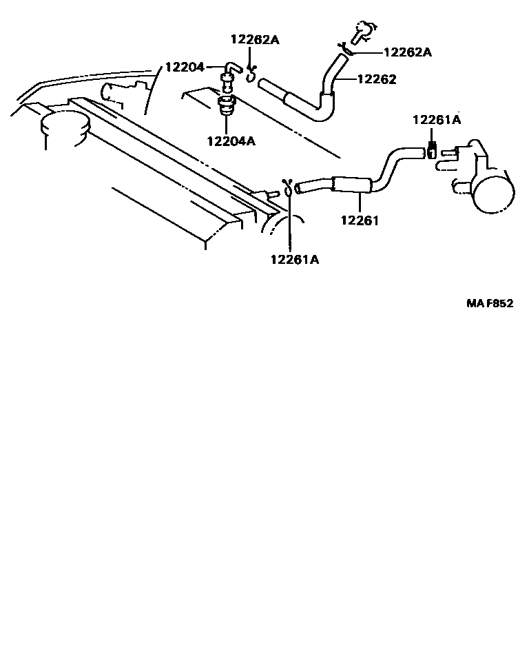 Toyota CAMRY Ventilation Hose EPC diagram — MAF852