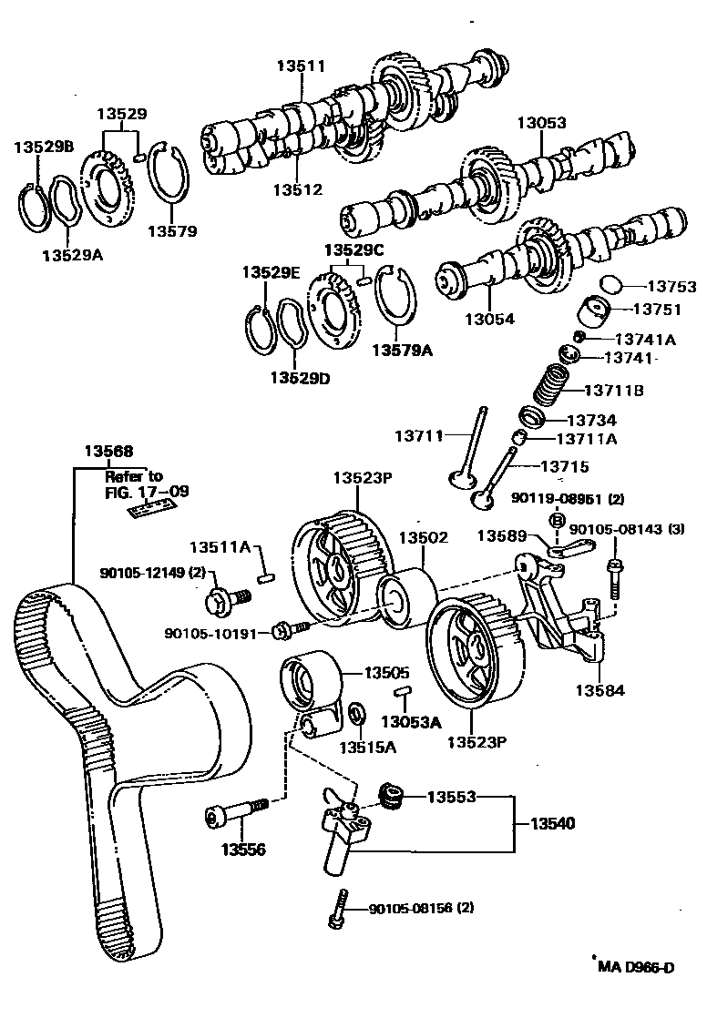 Toyota CAMRY Camshaft & Valve EPC diagram — MAD966D