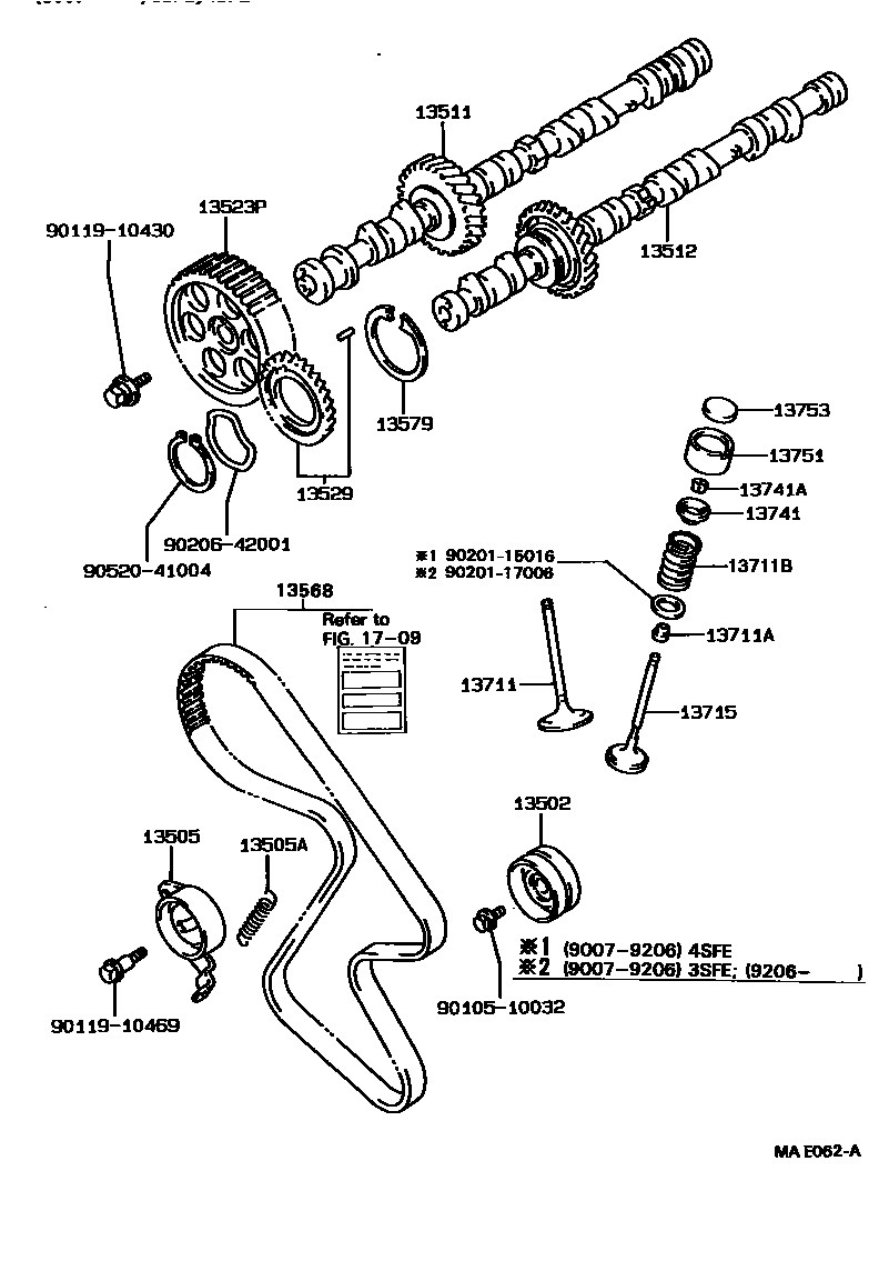 Toyota CAMRY Camshaft & Valve EPC diagram — MAE062A