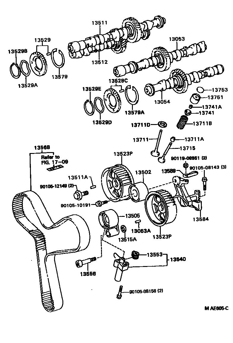 Toyota CAMRY Camshaft & Valve EPC diagram — MAE605C