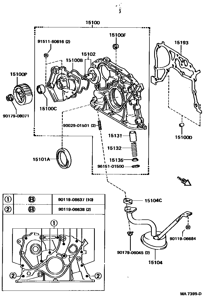 Toyota CAMRY Engine Oil Pump EPC diagram — MA7399D