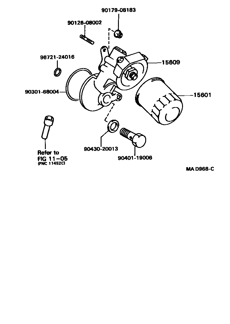 Toyota CAMRY Oil Filter EPC diagram — MAD968C