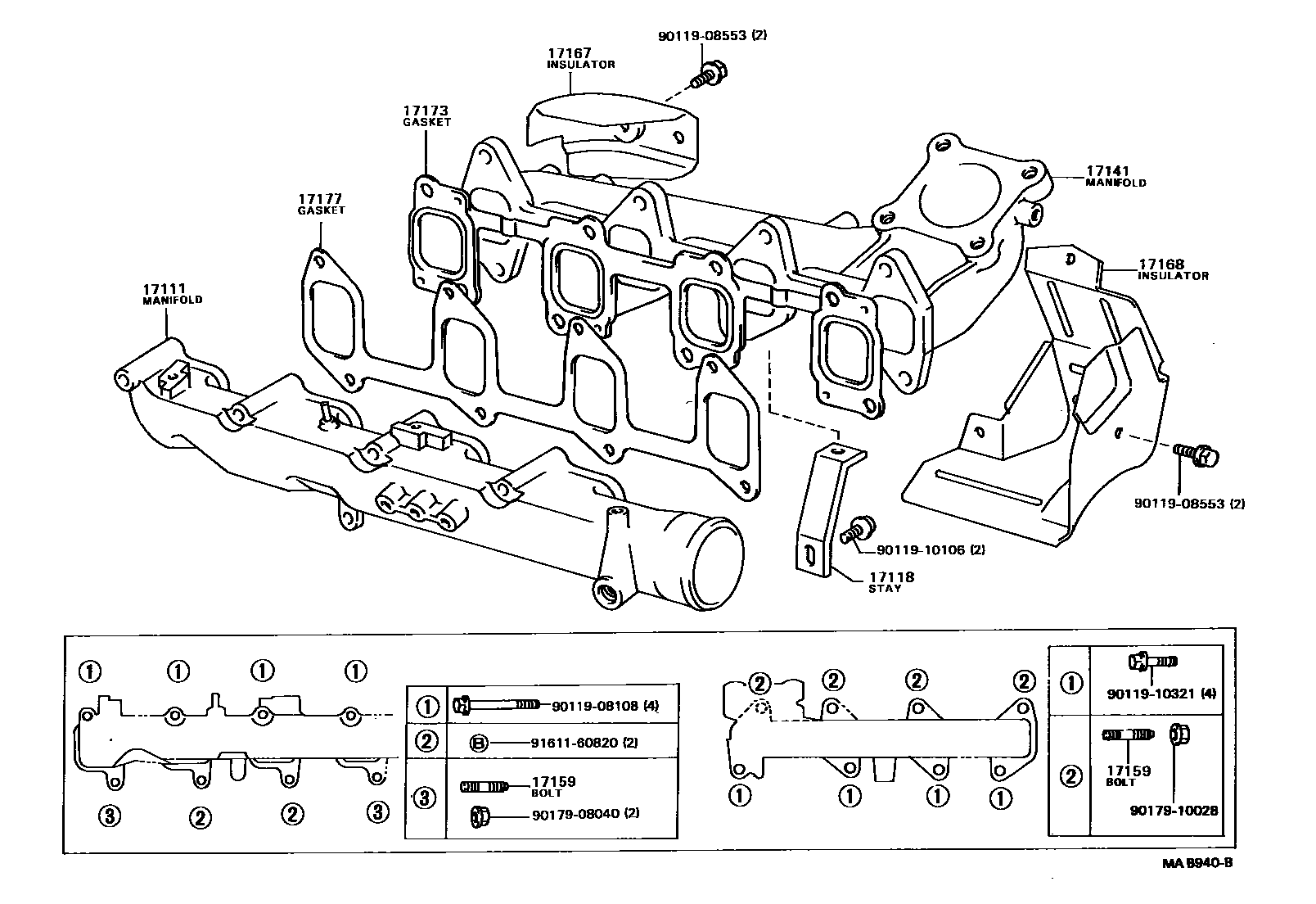 Toyota CAMRY Manifold EPC diagram — MAD940B