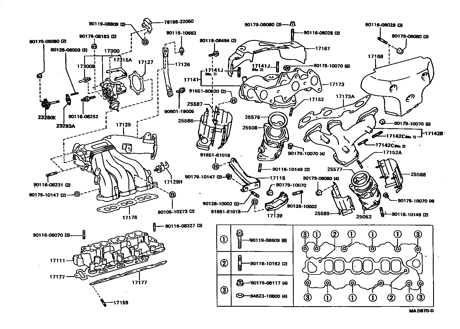 Toyota CAMRY Manifold EPC diagram — MAD970D