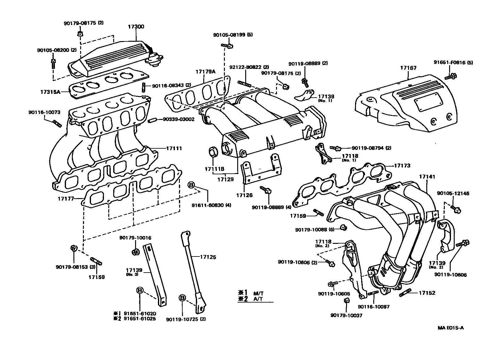 Toyota CAMRY Manifold EPC diagram — MAE015A