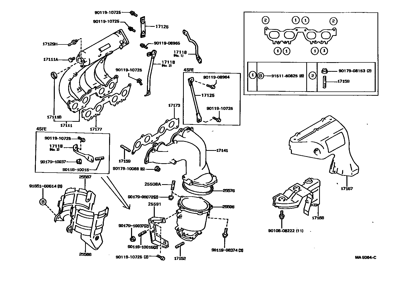 Toyota CAMRY Manifold EPC diagram — MAE064C