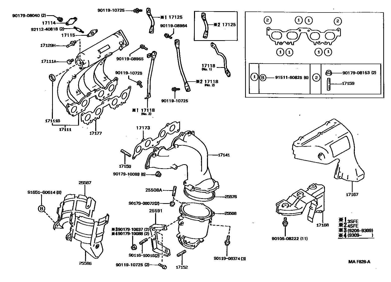 Toyota CAMRY Manifold EPC diagram — MAF828A