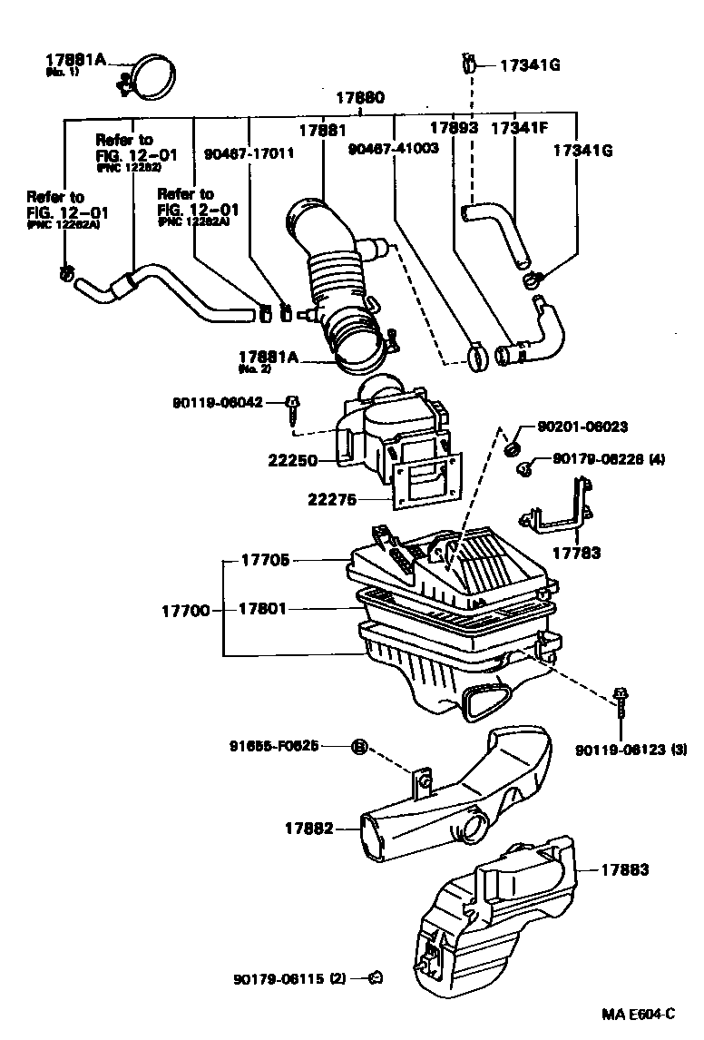 Toyota CAMRY Air Cleaner EPC diagram — MAE604C