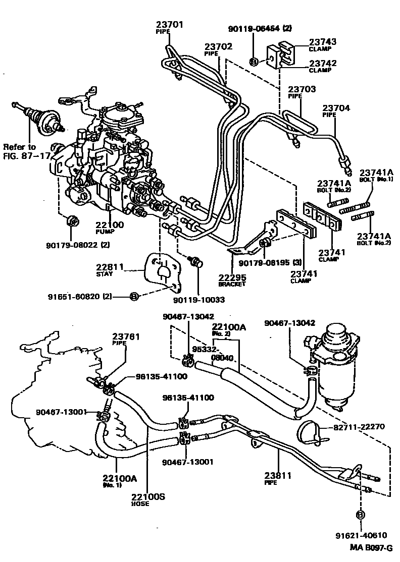 Toyota CAMRY 喷油泵总成 EPC diagram — MAB097G
