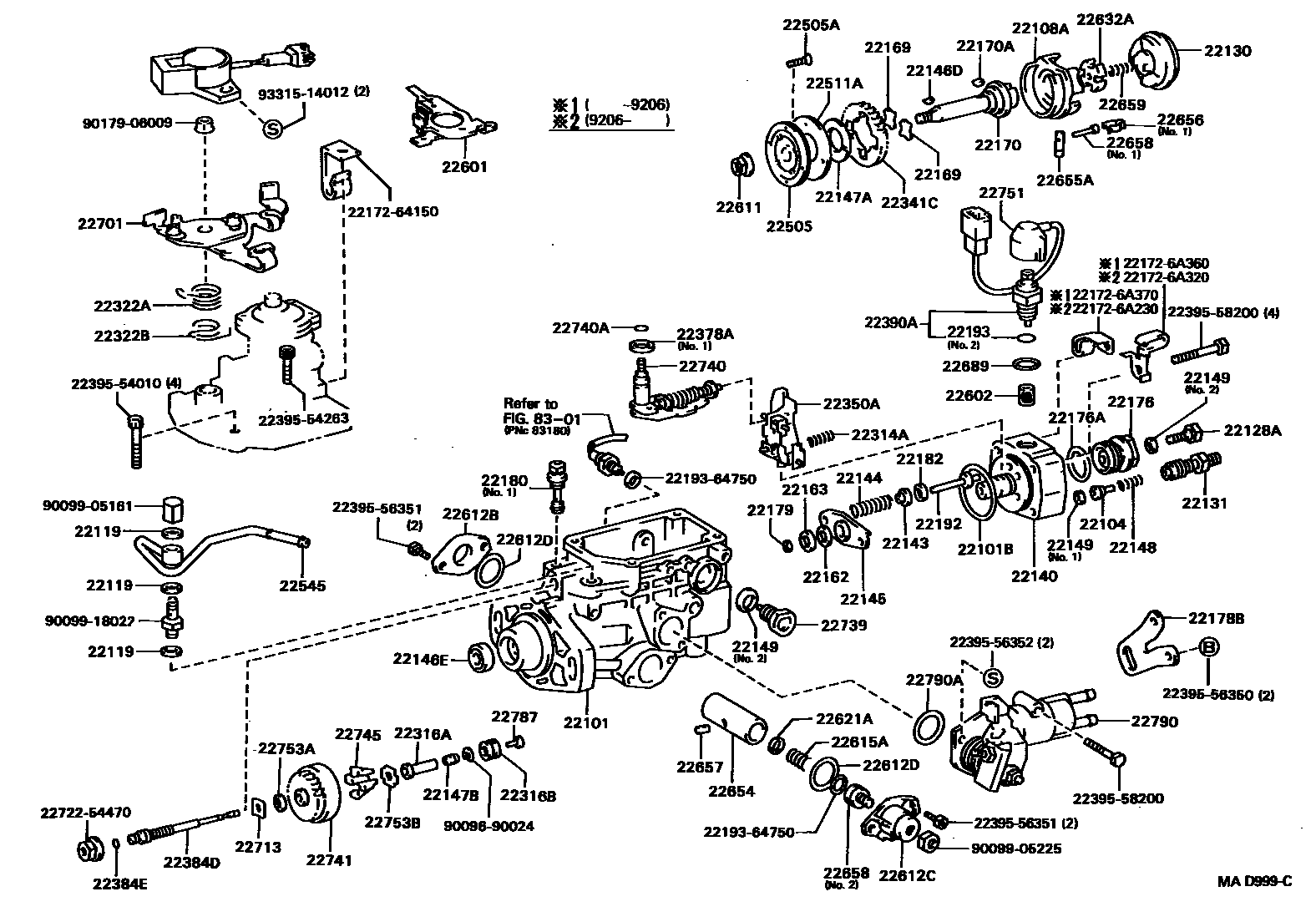 Toyota CAMRY 喷油泵体 EPC diagram — MAD999C
