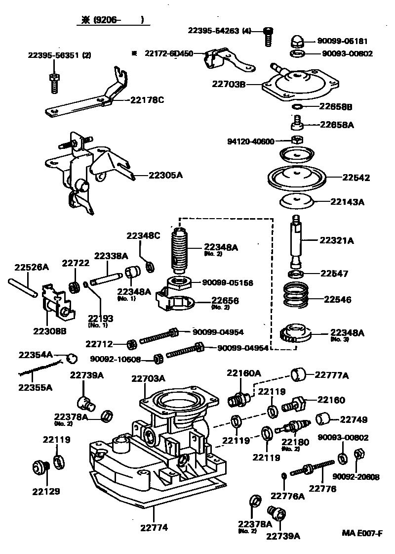 Toyota CAMRY 喷油泵体 EPC diagram — MAE007F