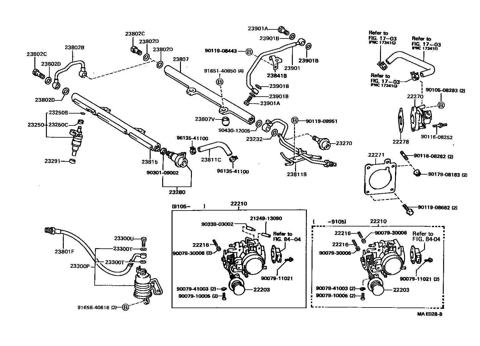 Toyota CAMRY 燃油喷射系统 EPC diagram — MAE028B