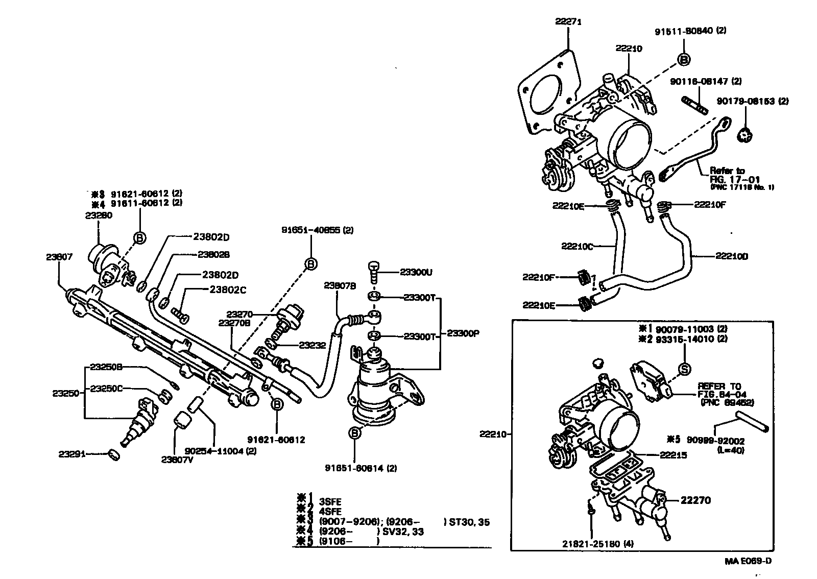 Toyota CAMRY 燃油喷射系统 EPC diagram — MAE069D