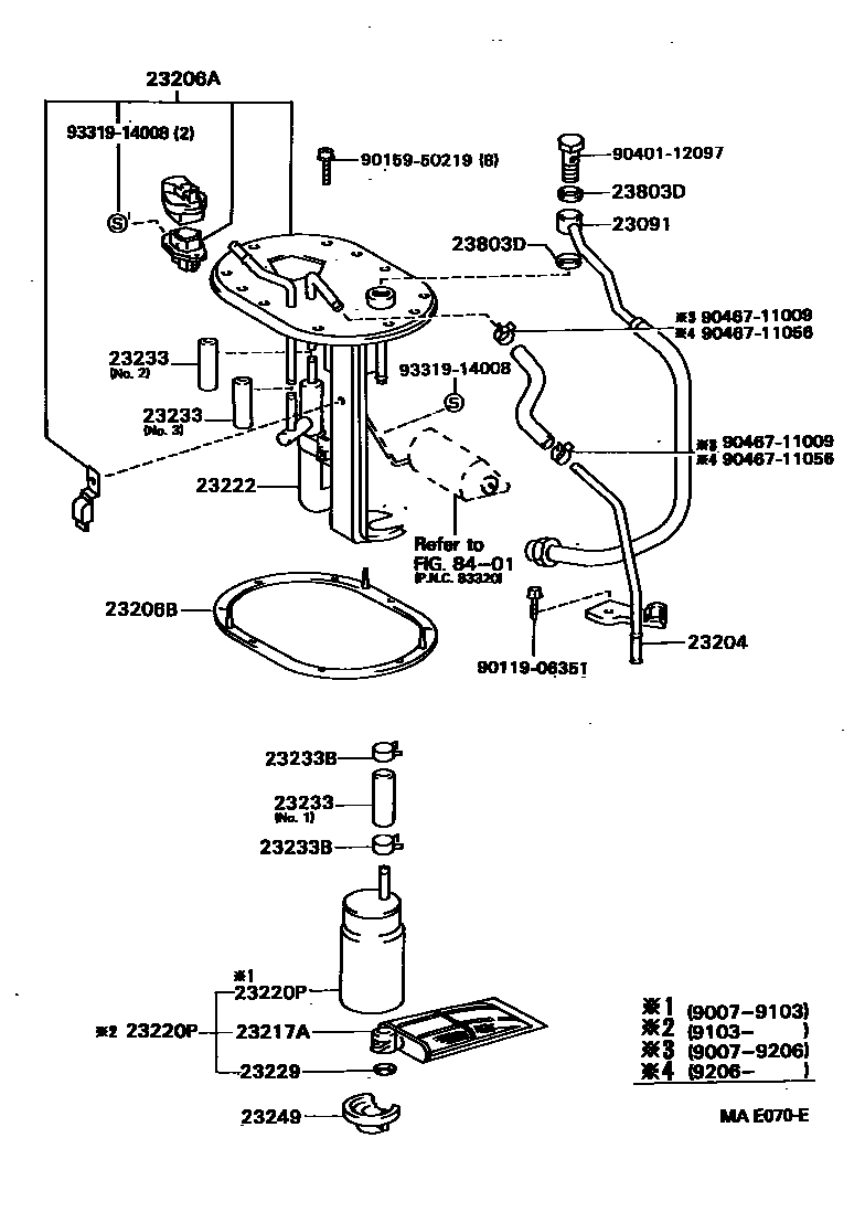 Toyota CAMRY 燃油喷射系统 EPC diagram — MAE070E