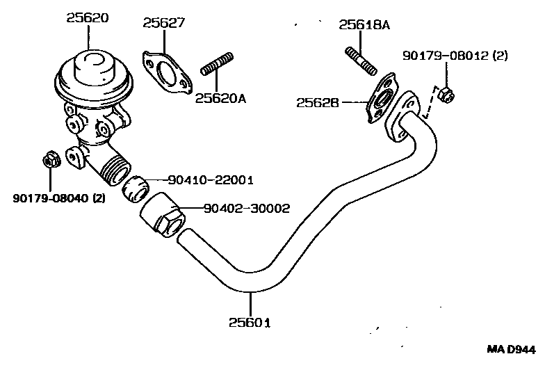 Toyota CAMRY 废气再循环系统 EPC diagram — MAD944