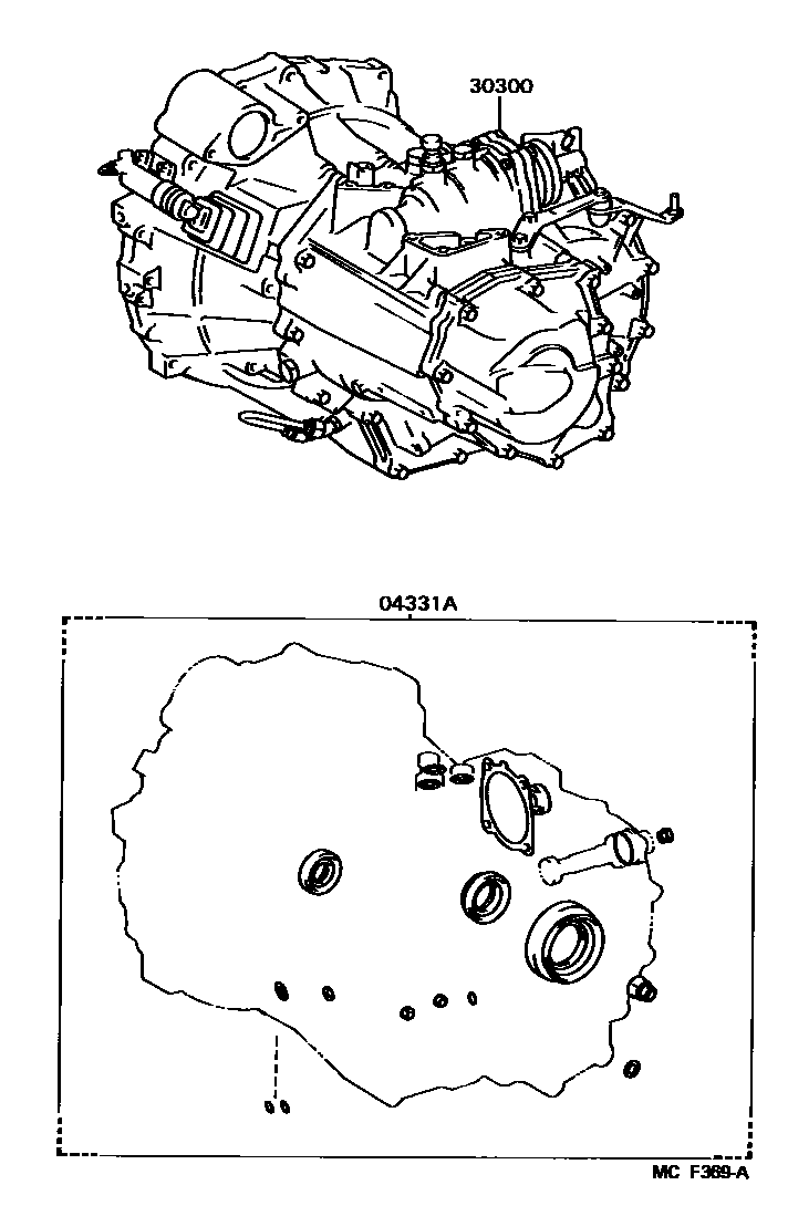 Toyota CAMRY 传动桥或变速器总成和衬垫组件(MTM) EPC diagram — MCF369A
