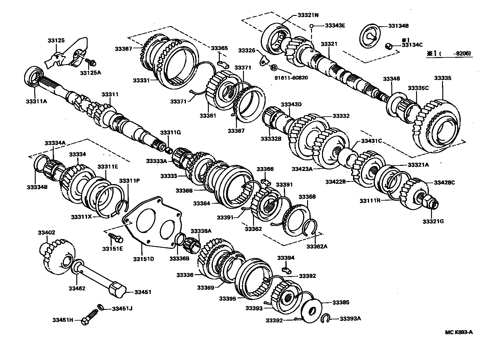 Toyota CAMRY 变速器齿轮(MTM) EPC diagram — MCK893A