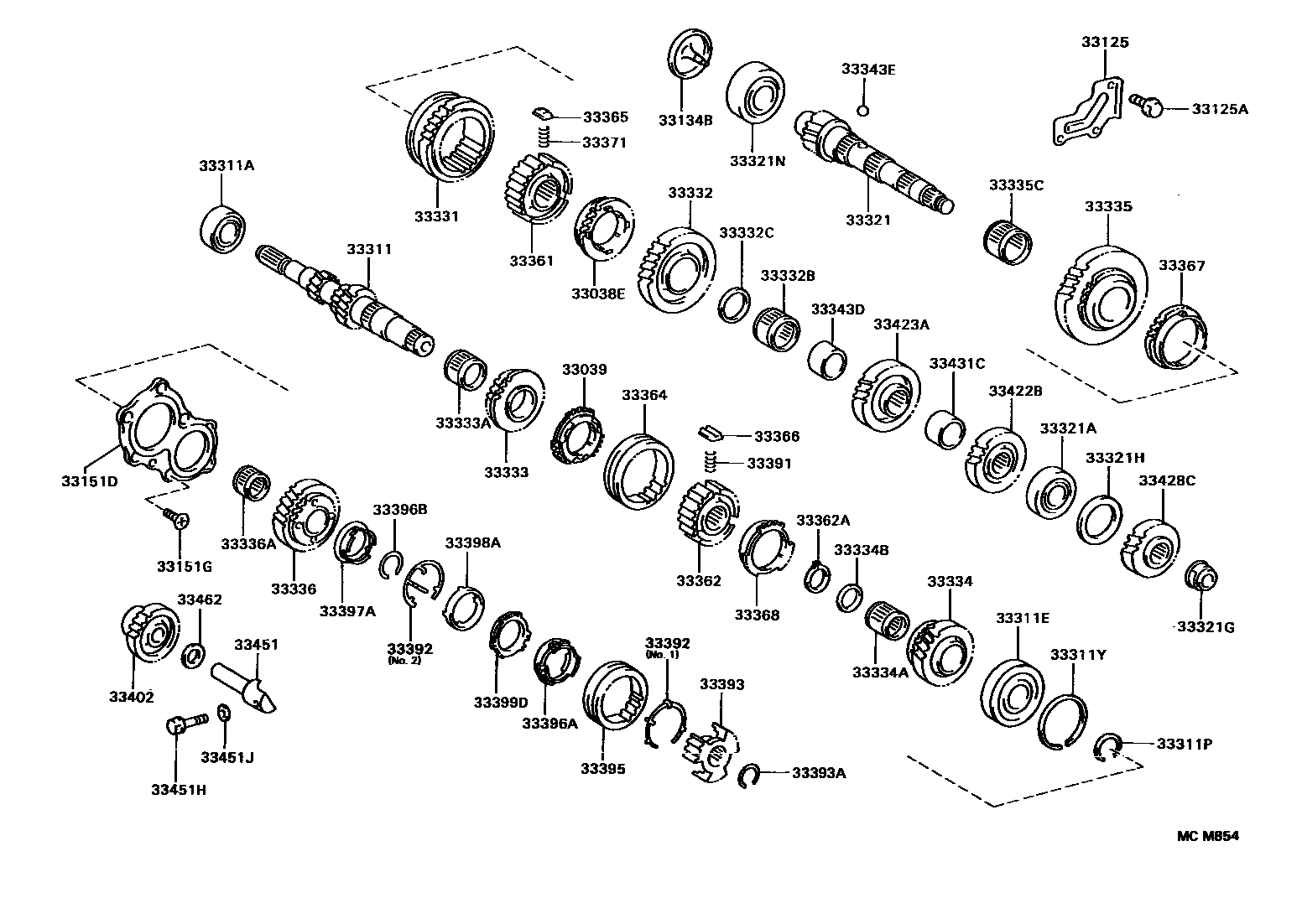 Toyota CAMRY 变速器齿轮(MTM) EPC diagram — MCM854