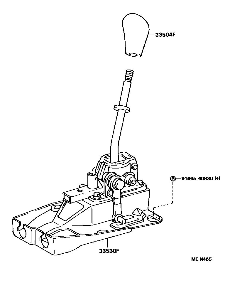 Toyota CAMRY Shift Lever & Retainer EPC diagram — MCN465