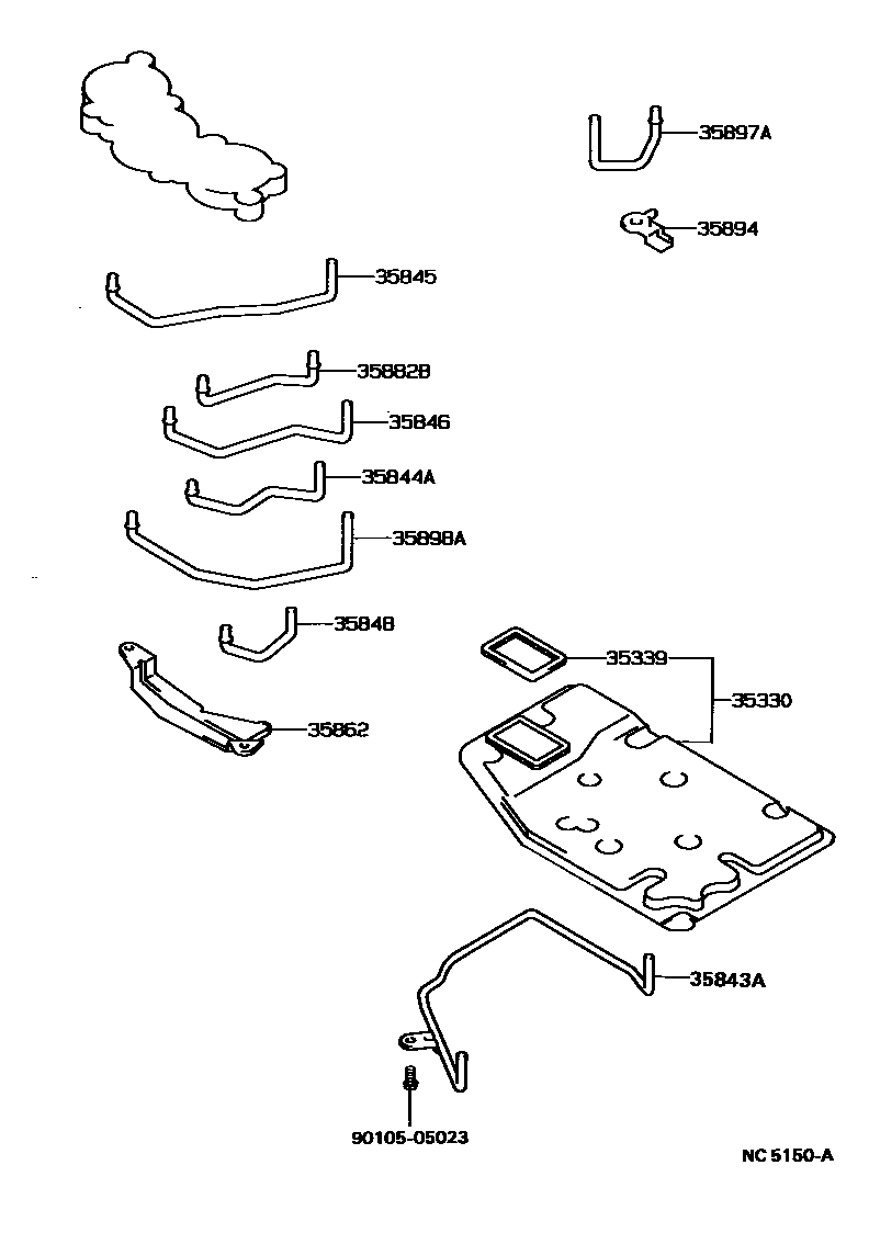 Toyota CAMRY 阀体和滤油网(ATM) EPC diagram — NC5150A