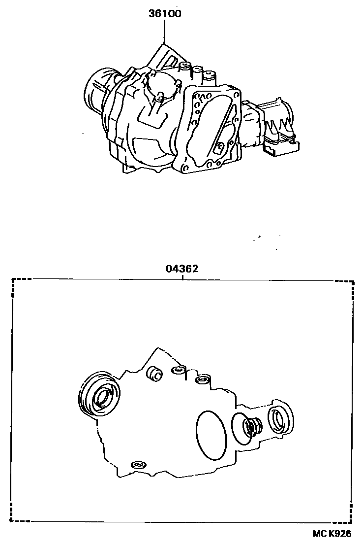 Toyota CAMRY Transfer Assembly & Gasket Kit EPC diagram — MCK926
