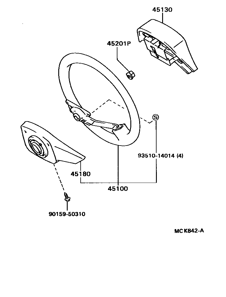 Toyota CAMRY Steering Wheel EPC diagram — MCK842A