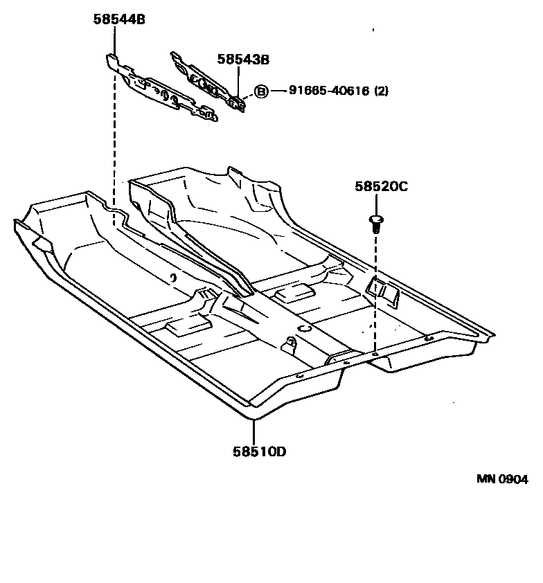 Toyota CAMRY 地板垫和地毯 EPC diagram — MN0904