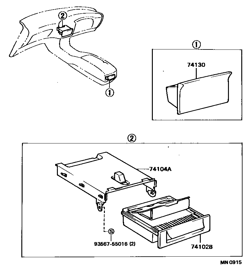 Toyota CAMRY 烟灰盒 EPC diagram — MN0915
