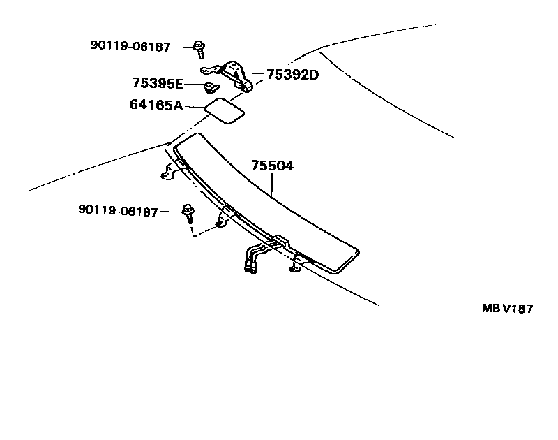 Toyota CAMRY 前防护条 EPC diagram — MBV187