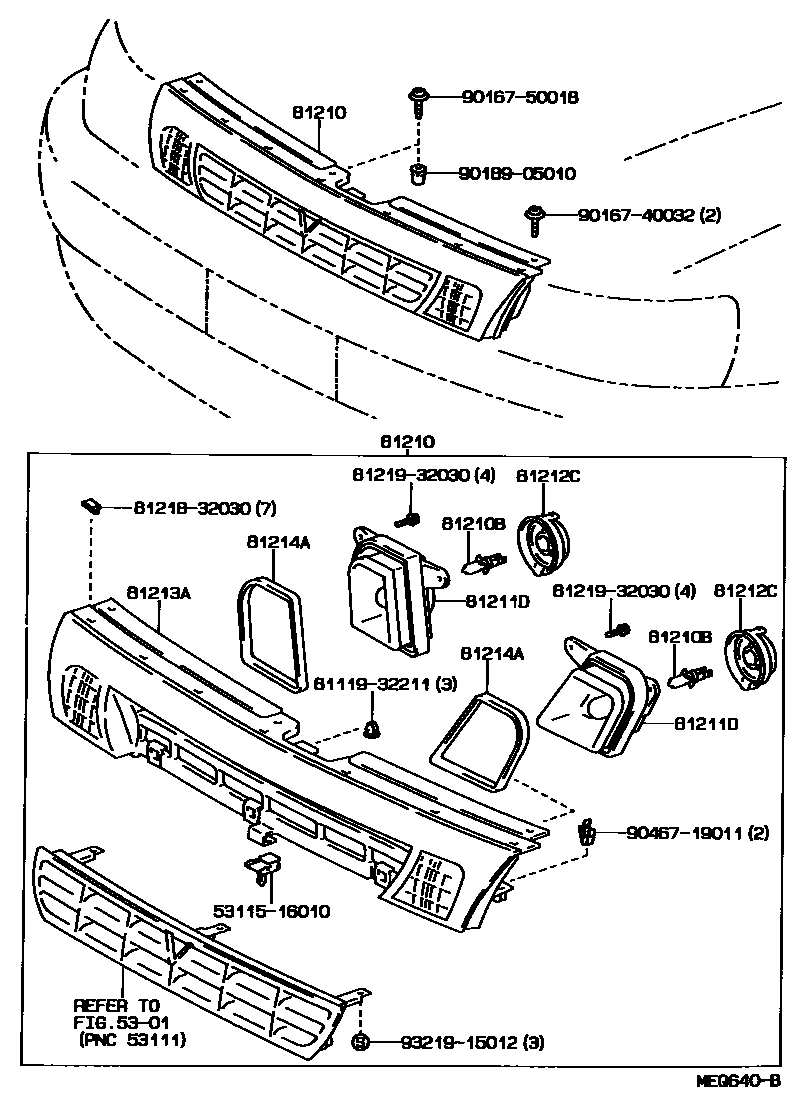 Toyota CAMRY Fog Lamp EPC diagram — MEQ640B