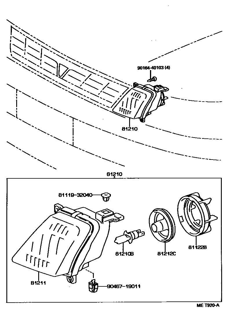 Toyota CAMRY Fog Lamp EPC diagram — MET920A