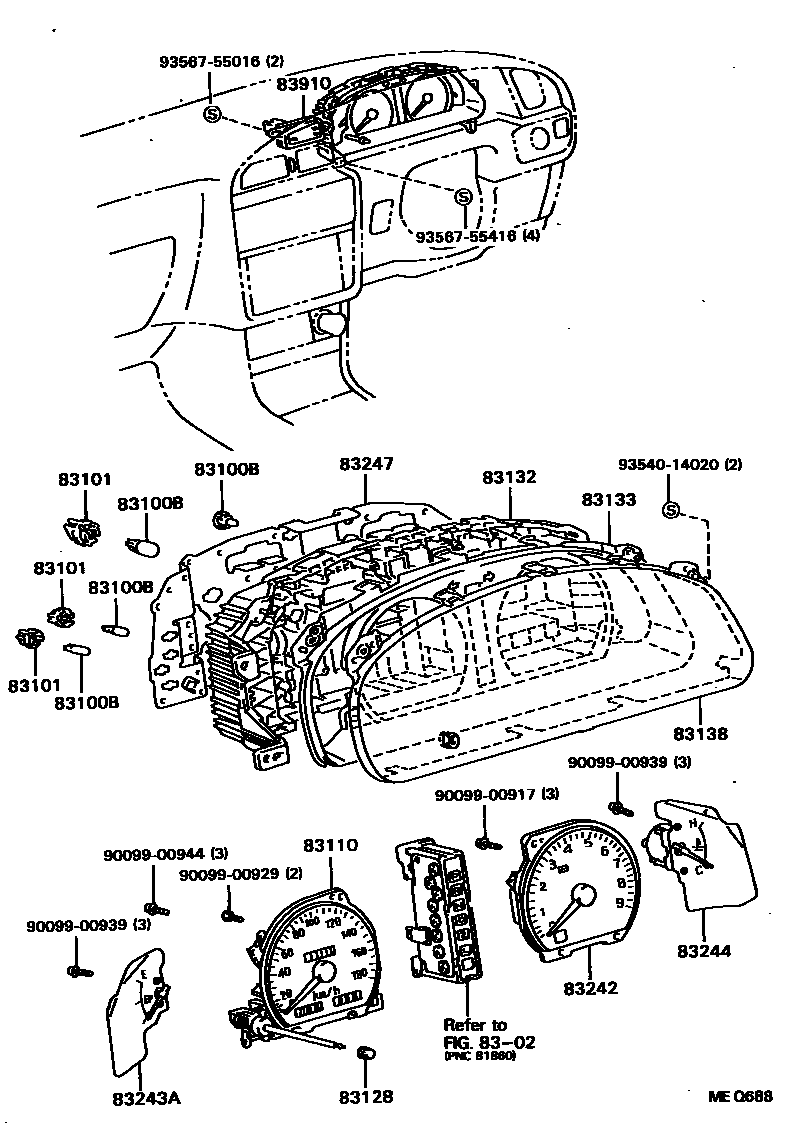 Toyota CAMRY 仪表 EPC diagram — MEQ688