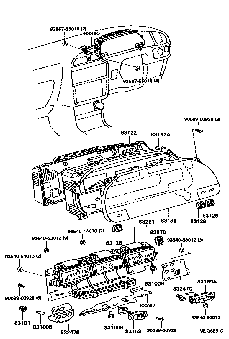 Toyota CAMRY 仪表 EPC diagram — MEQ689C