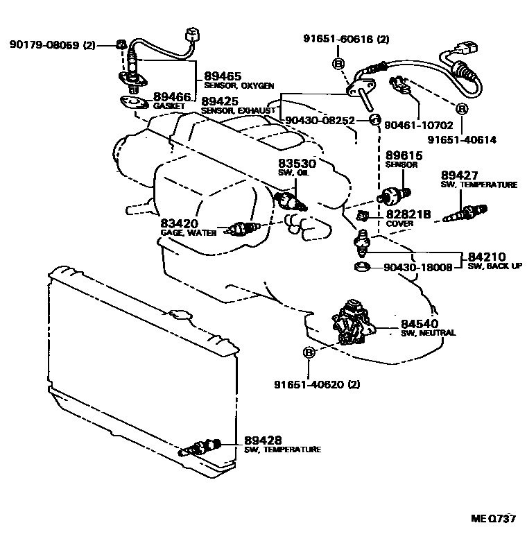 Toyota CAMRY 开关和继电器和ECU EPC diagram — MEQ737