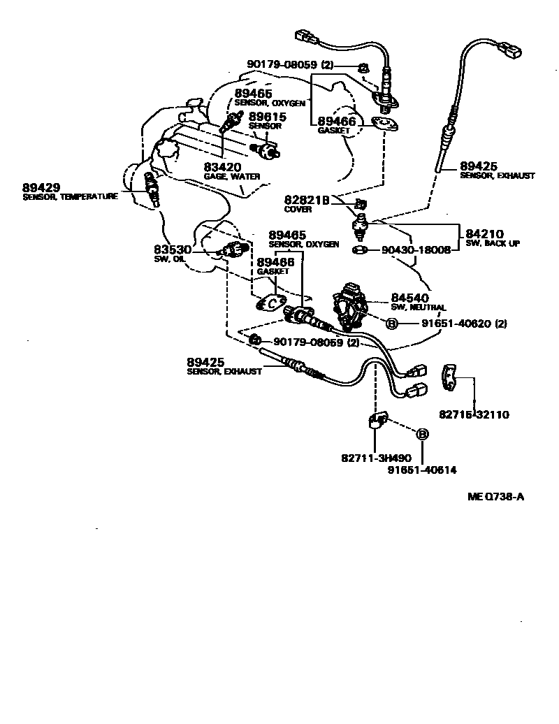 Toyota CAMRY 开关和继电器和ECU EPC diagram — MEQ738A