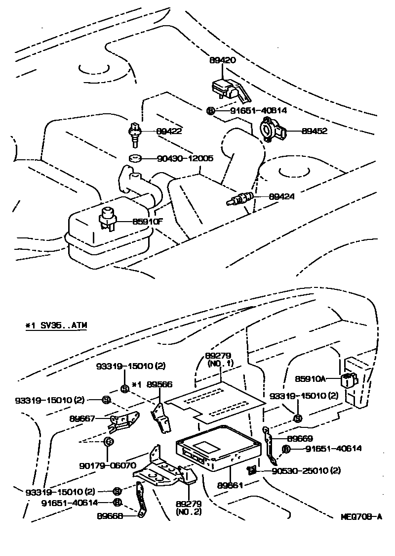 Toyota CAMRY 电子燃油喷射系统 EPC diagram — MEQ708A