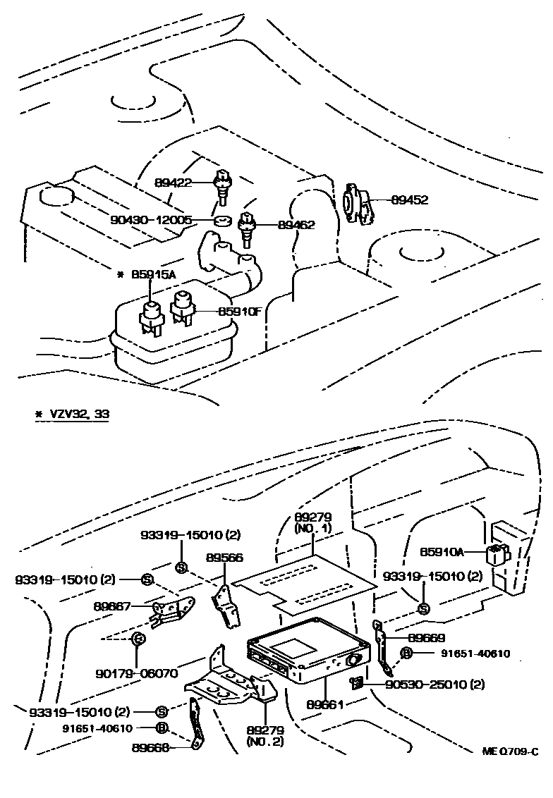 Toyota CAMRY 电子燃油喷射系统 EPC diagram — MEQ709C