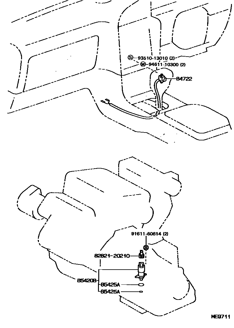 Toyota CAMRY 超速档和电子控制变速器 EPC diagram — MEQ711