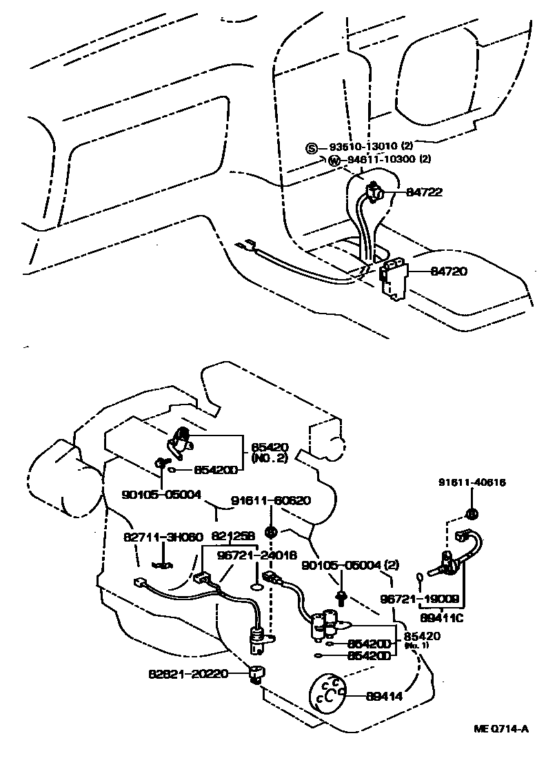 Toyota CAMRY 超速档和电子控制变速器 EPC diagram — MEQ714A