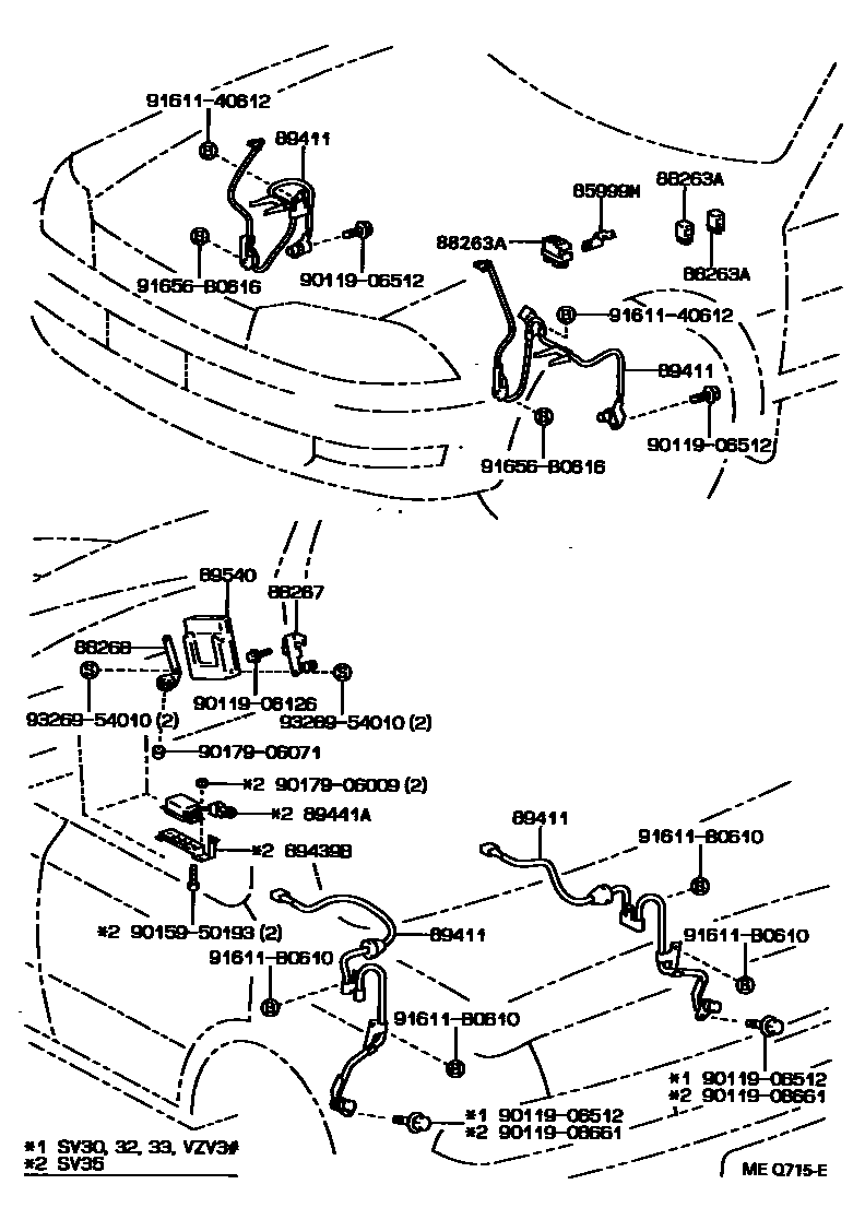 Toyota CAMRY ABS 和 VSC EPC diagram — MEQ715E