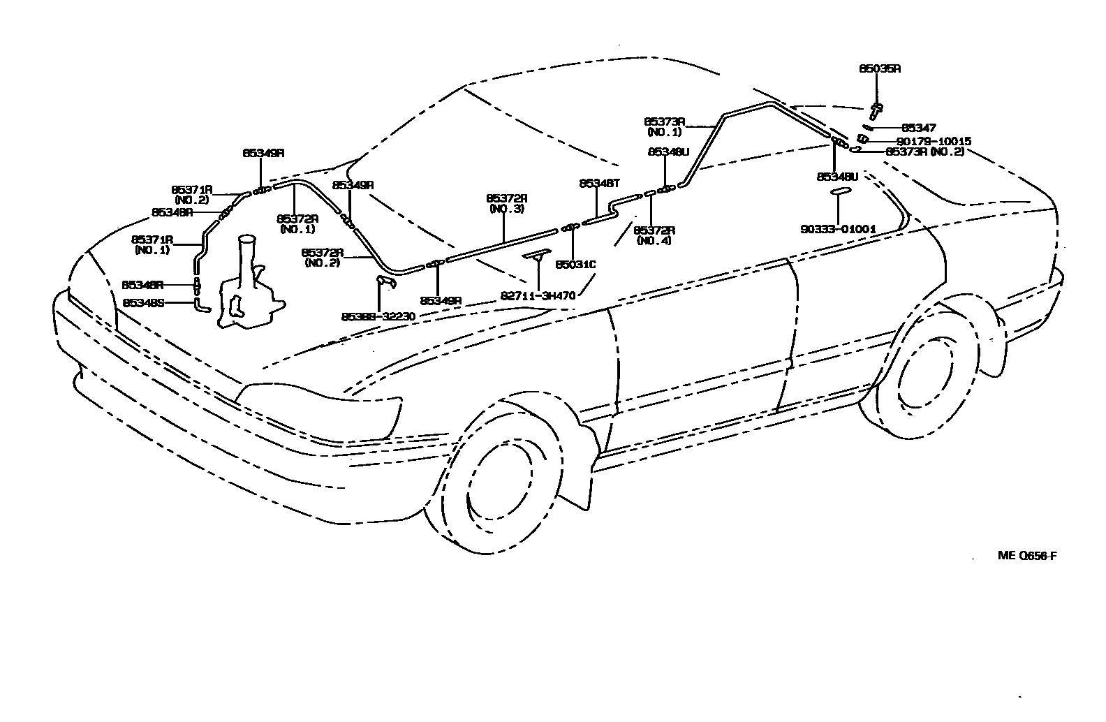 Toyota CAMRY 后清洗器 EPC diagram — MEQ656F